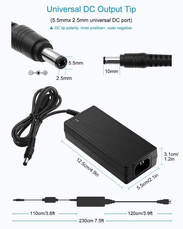 Alt view image 3 of 7 - ALITOVE 24V 3A 72W AC to DC Adapter Power Supply Converter AC 100V ~ 240V to DC 24V 3amp Transformer with 5.5x2.1mm DC Output Jack for 5050 3528 LED Strip Module Light, CCTV Camera System