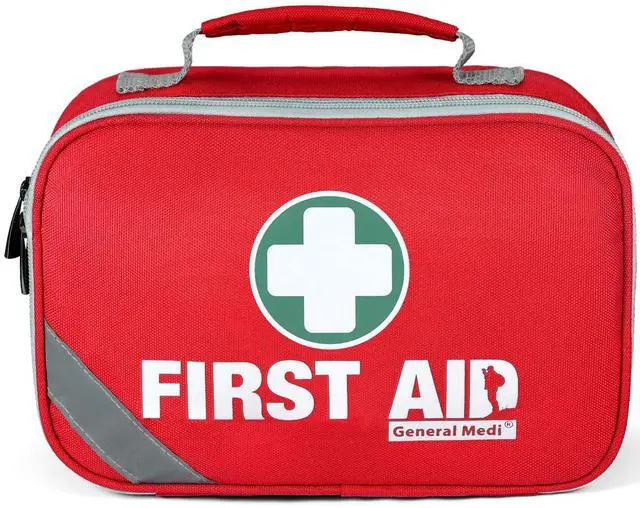 Main image of General Medi 2-in-1 First Aid Kit (215 Piece Set) + 43 Piece Mini First Aid Kit -Includes Ice(Cold) Pack, Moleskin Pad and Emergency Blanket for Travel, Home, Office, Car, Workplace