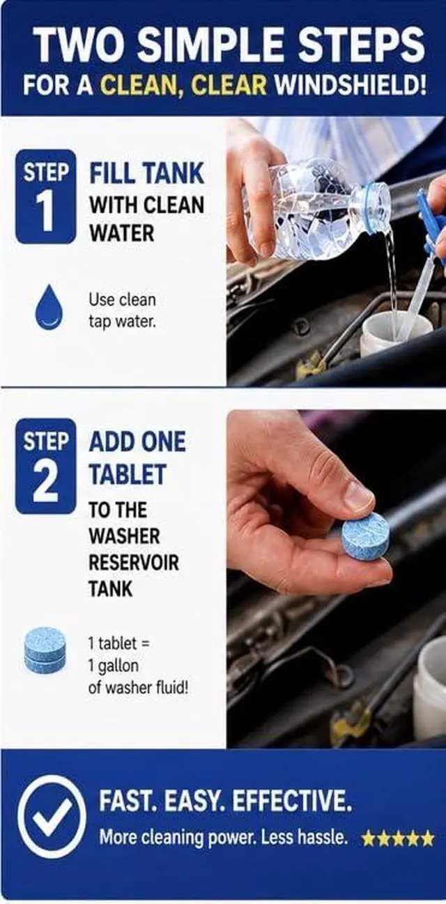 Alt view image 6 of 6 - Window Wizard Windshield Washer Tablets Concentrated Windshield Cleaner for Cars, Streak-Free Glass Cleaning Tablets, Easy-Mix Formula, Eco-Friendly 12 Pack