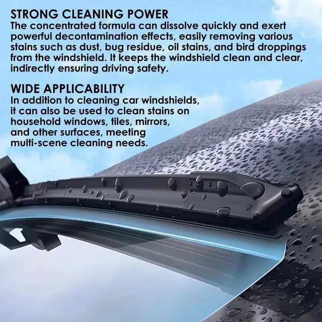 Alt view image 5 of 7 - 200 Bottles of cleaning tablets available, Car Windshield Washer Tablets, Glass Cleaner, Concentrated Effervescent Tablets, Solid Windshield Effervescent Wiper Tablet for Car Window Glass Cleaning