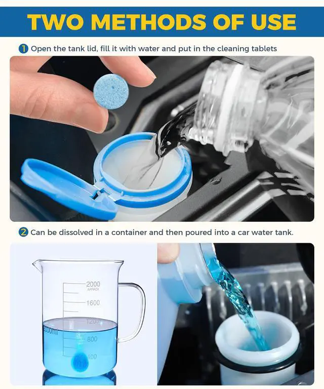 Alt view image 5 of 6 - UBOG 50PCS Windshield Washer Fluid,Windshield Washer Tablets,Car Accessories Windshield Washer Fluid Concentrate,Car Windshield Washer Fluid,Automotive Glass Cleaner,Use for Remove Windshield Stains