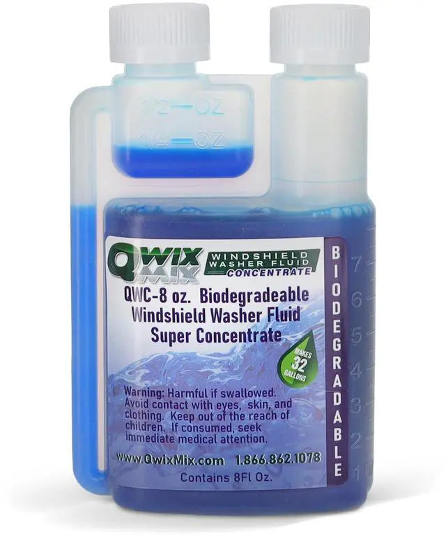Main image of Qwix Mix Windshield Washer Fluid Concentrate, 1 Bottle Makes 32 Gallons, 1/4 oz. Makes 1 Gallon 100% Biodegradable