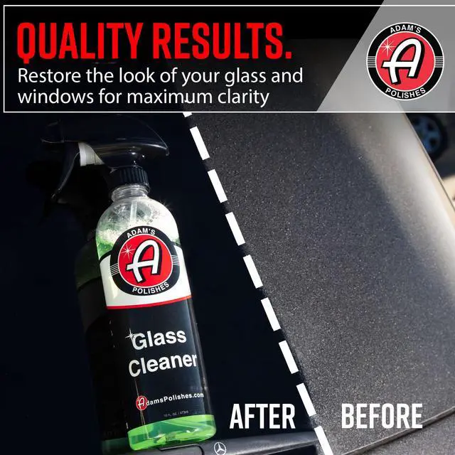 Alt view image 3 of 7 - Adam's Polishes Glass Cleaner - Steak Free Car Wash Window Cleaner, All-Natural Streak Free Formula For Car Cleaning, Safe On Tinted & Non-Tinted Glass, Won't Strip Car Wax or Coating