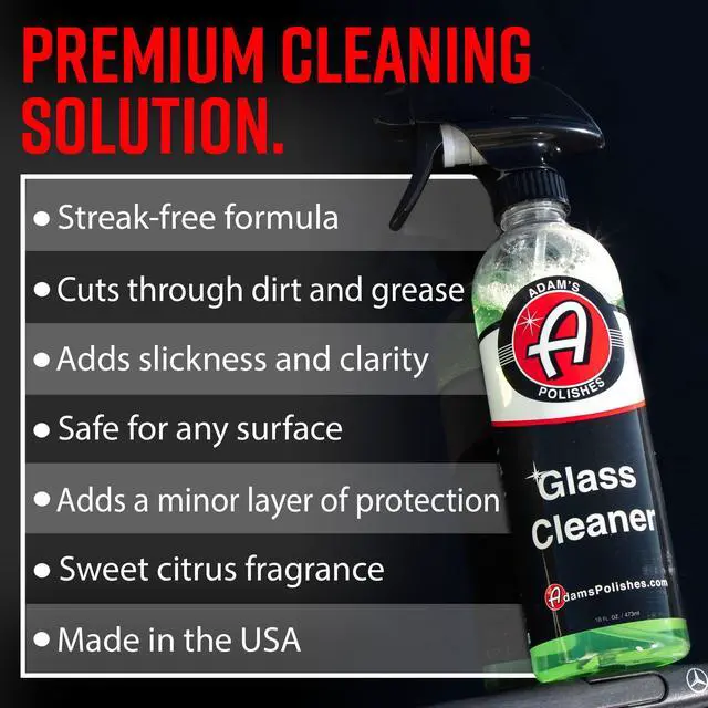 Alt view image 2 of 7 - Adam's Polishes Glass Cleaner - Steak Free Car Wash Window Cleaner, All-Natural Streak Free Formula For Car Cleaning, Safe On Tinted & Non-Tinted Glass, Won't Strip Car Wax or Coating