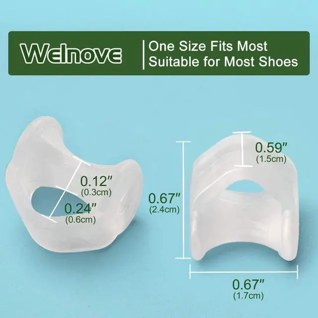 Alt view image 2 of 7 - Welnove Gel Toe Separator, Pinky Toe Spacers, Little Toe Cushions, Small Toe Sleeves for Preventing Rubbing & Reducing Pressure (Pack of 12, Transparent)