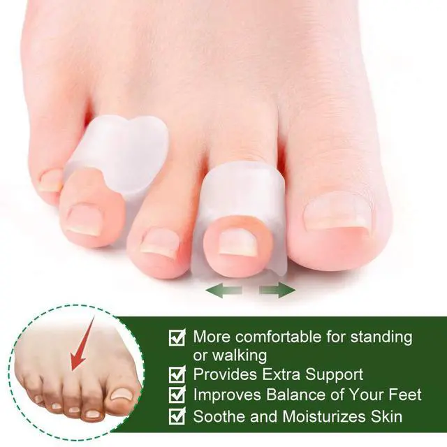 Alt view image 6 of 7 - Welnove Gel Toe Separator, Pinky Toe Spacers, Little Toe Cushions, Small Toe Sleeves for Preventing Rubbing & Reducing Pressure (Pack of 12, Transparent)