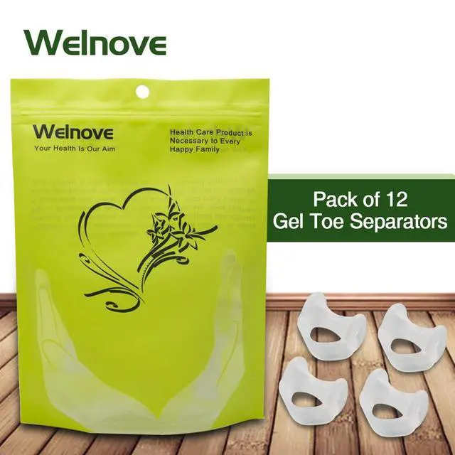 Alt view image 7 of 7 - Welnove Gel Toe Separator, Pinky Toe Spacers, Little Toe Cushions, Small Toe Sleeves for Preventing Rubbing & Reducing Pressure (Pack of 12, Transparent)