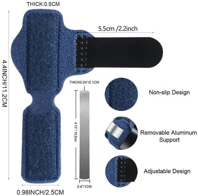 Main image of Qintreesify 2 Pcs Small Toe Splints for Straightening Hammer Toe Corrector Toe Straightener Finger Support Brace Stabilizer Men Women Broken Support, Bunion Pads, Foot Health (Blue)