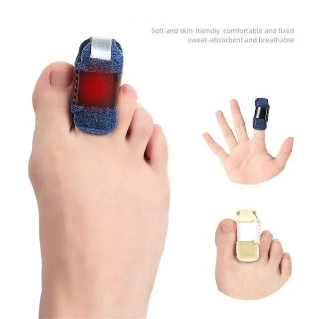 Alt view image 6 of 6 - Qintreesify 2 Pcs Small Toe Splints for Straightening Hammer Toe Corrector Toe Straightener Finger Support Brace Stabilizer Men Women Broken Support, Bunion Pads, Foot Health (Blue)