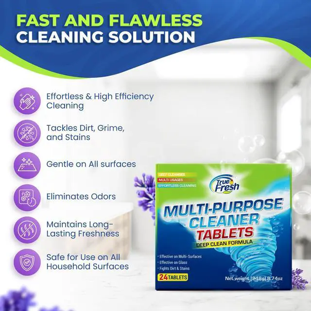 Alt view image 4 of 6 - True Fresh All Purpose Cleaner Refill Cleaning Tablets - 24 Count, 384 oz | Multisurface cleaning power that removes tough grimes and stains, works as degreaser for effortless all purpose cleaning