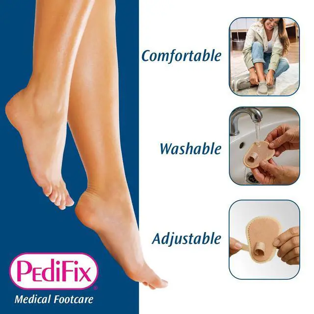 Alt view image 3 of 5 - Pedifix Budin Toe Straightener with Metatarsal Cushion Pad 1 Pack | Soft loop aligns crooked, overlapping or hammer toes, while the cushioned metatarsal pad relieves forefoot pressure.