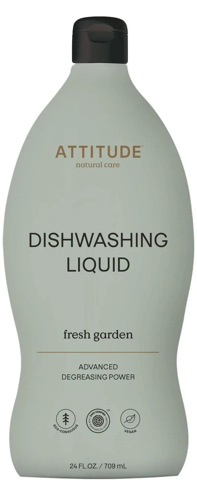Main image of Dish Soap, EWG Verified, Plant-Based & Vegan Dishwashing Liquid, Naturally Derived, Fresh Garden Scent, 24 Fl Oz