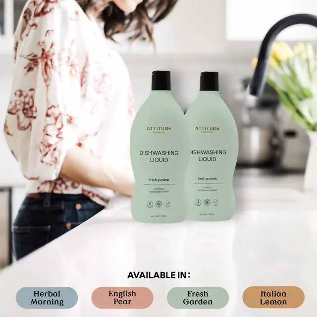 Alt view image 2 of 6 - Dish Soap, EWG Verified, Plant-Based & Vegan Dishwashing Liquid, Naturally Derived, Fresh Garden Scent, 24 Fl Oz