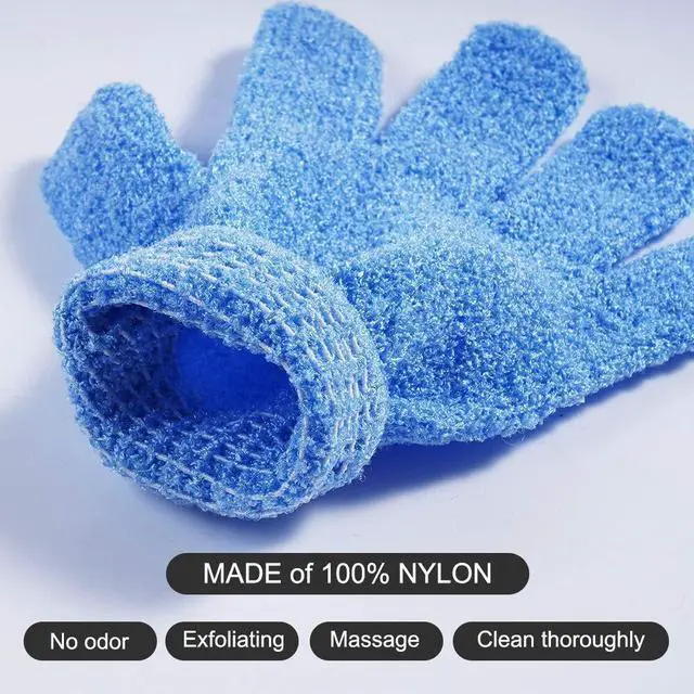 Alt view image 4 of 7 - 10 Pairs Exfoliating Gloves, 100% Nylon Double Sided 10 Colors | For Beauty Spa Massage, Skin Shower Body Scrubber, Bathing Accessories