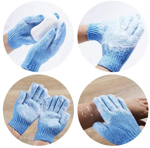 Alt view image 5 of 7 - 10 Pairs Exfoliating Gloves, 100% Nylon Double Sided 10 Colors | For Beauty Spa Massage, Skin Shower Body Scrubber, Bathing Accessories