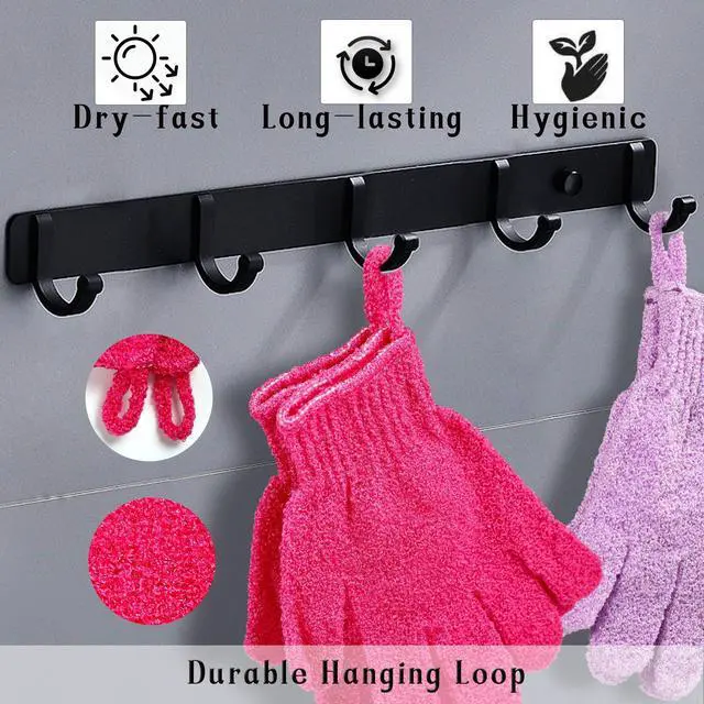 Alt view image 3 of 7 - Shower Gloves 24 Pcs Exfoliating with Hanging Loop, 12 Colors | Body Scrub Gloves for Beauty Spa Massage, Skin Shower Body Scrubber