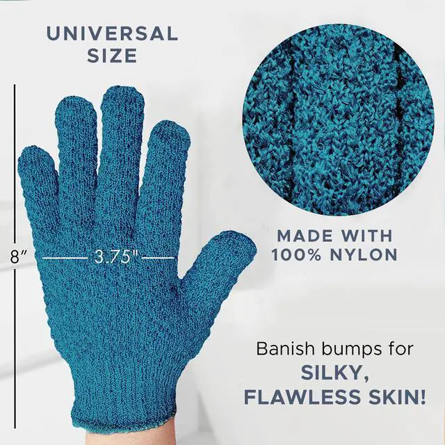 Alt view image 3 of 7 - Exfoliating Glove (4 pcs, 2 Pairs) - Medium Shower Gloves for Body Scrub | Exfoliates & Removes Dead Skin