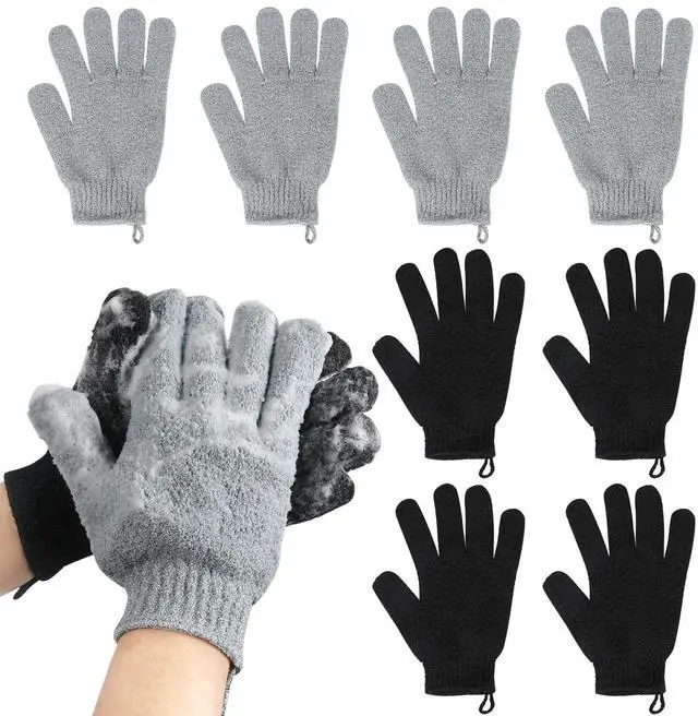 Main image of Exfoliating Gloves for Big Hands 8Pack - Large Double-Sided Shower Gloves | Made of 100% Nylon,Scrub Gloves for Beauty Spa Massage Skin Shower Scrubber Bathing Accessories