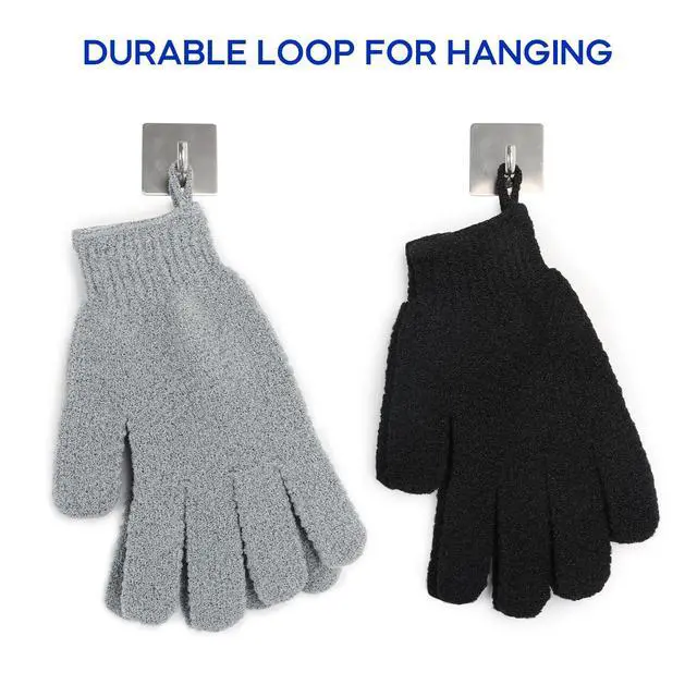 Alt view image 4 of 7 - Exfoliating Gloves for Big Hands 8Pack - Large Double-Sided Shower Gloves | Made of 100% Nylon,Scrub Gloves for Beauty Spa Massage Skin Shower Scrubber Bathing Accessories