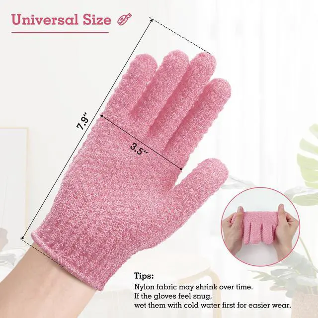 Alt view image 6 of 7 - Evridwear Exfoliating Glove for Shower Bath, Body Wash Loofah Gloves Women | 100% Nylon, Thick, Hanging Loop, Exfoliate Dead Skin for Dry Sensitive Skin No Irritatio