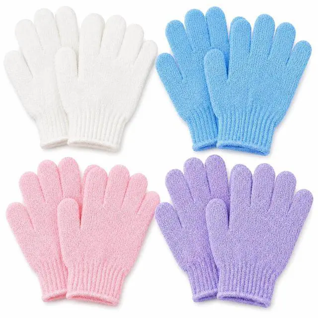Main image of ATB Exfoliating Gloves 4 Pairs - Body Scrub Bath Mitts for Shower & Self Tanner Prep - Elastic Wash Gloves for Dead Skin Removal, Self-Tan Prep & Smooth Skin, Men & Women (8 Mitts)