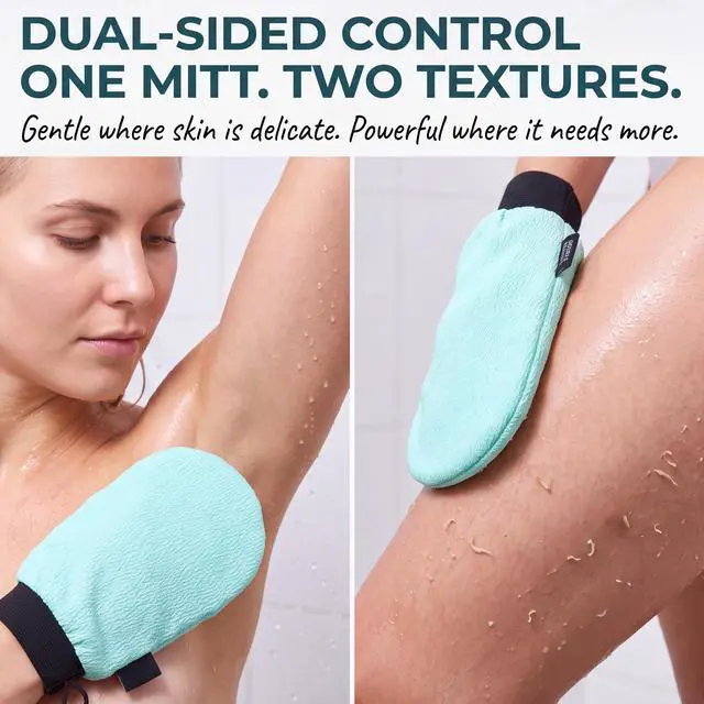 Alt view image 3 of 7 - Exfoliating Glove, Korean Mitt & Body Scrubber Loofah Washcloth for Shower | Back Scrubber for Shower, Face & Foot Scrubber Sponge, Exfoliator for Dead Skin, Body Wash & Tanning Prep, Body Care