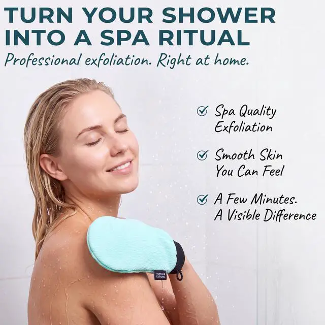 Alt view image 6 of 7 - Exfoliating Glove, Korean Mitt & Body Scrubber Loofah Washcloth for Shower | Back Scrubber for Shower, Face & Foot Scrubber Sponge, Exfoliator for Dead Skin, Body Wash & Tanning Prep, Body Care