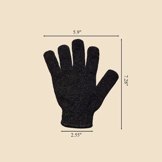 Alt view image 6 of 7 - MOLOPPO 2 PCS Exfoliating Glove, Scrub Gloves Exfoliating Grey | Loofah, Body Exfoliator, Bath Gloves