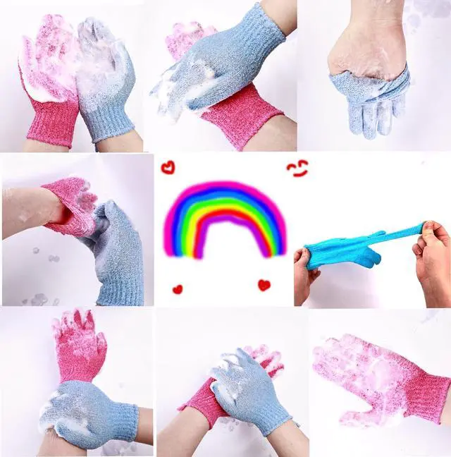 Alt view image 2 of 5 - 24 Pcs Exfoliating Bath Gloves Shower Gloves, 12 Colors Double Sided Exfoliating Gloves for Beauty Spa Massage Skin Shower Body Scrubber Bath Accessories, Made of Nylon