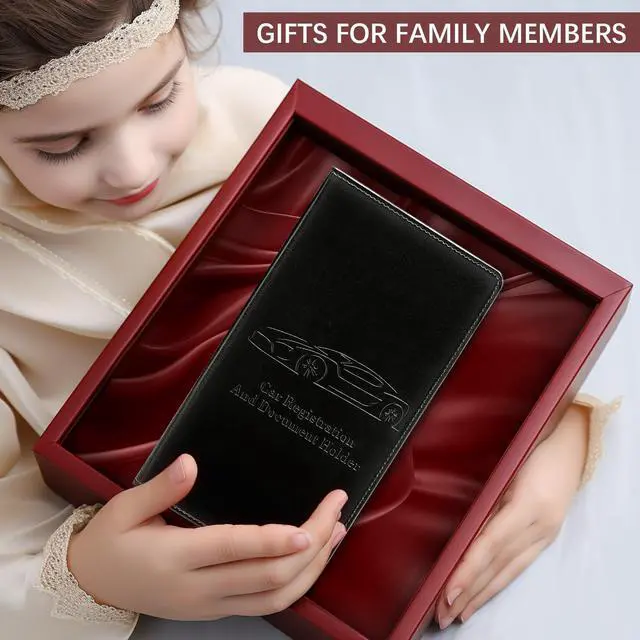 Alt view image 6 of 7 - Peisicne Car Registration and Insurance Card Holder for Women Men, Black Glove Box Paperwork Organizer with Magnetic Buckle for Easy Access and Protect Documents and Various Cards in Vehicle
