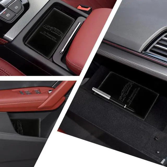 Alt view image 5 of 7 - Peisicne Car Registration and Insurance Card Holder for Women Men, Black Glove Box Paperwork Organizer with Magnetic Buckle for Easy Access and Protect Documents and Various Cards in Vehicle