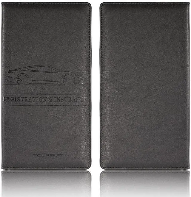 Alt view image 3 of 7 - TOURSUIT Car Registration & Insurance Card Holder, Black | Vehicle License Document Organizer, Glove Box Compartment, Interior Car Accessories, For Women Men