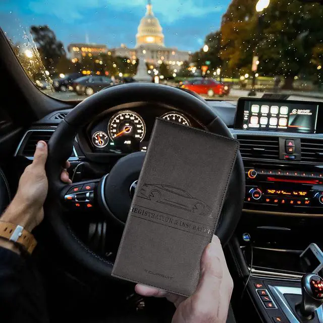Alt view image 6 of 7 - TOURSUIT Car Registration & Insurance Card Holder, Black | Vehicle License Document Organizer, Glove Box Compartment, Interior Car Accessories, For Women Men
