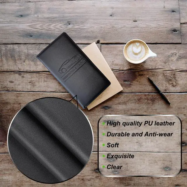 Alt view image 3 of 6 - Premium Car Registration and Insurance Holder,Black Registration Insurance Card Holder,Glove Box Organizer Makes Your Documents In Order.