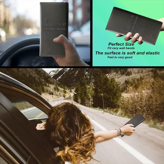 Alt view image 5 of 6 - Premium Car Registration and Insurance Holder,Black Registration Insurance Card Holder,Glove Box Organizer Makes Your Documents In Order.