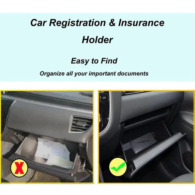 Alt view image 6 of 6 - Premium Car Registration and Insurance Holder,Black Registration Insurance Card Holder,Glove Box Organizer Makes Your Documents In Order.