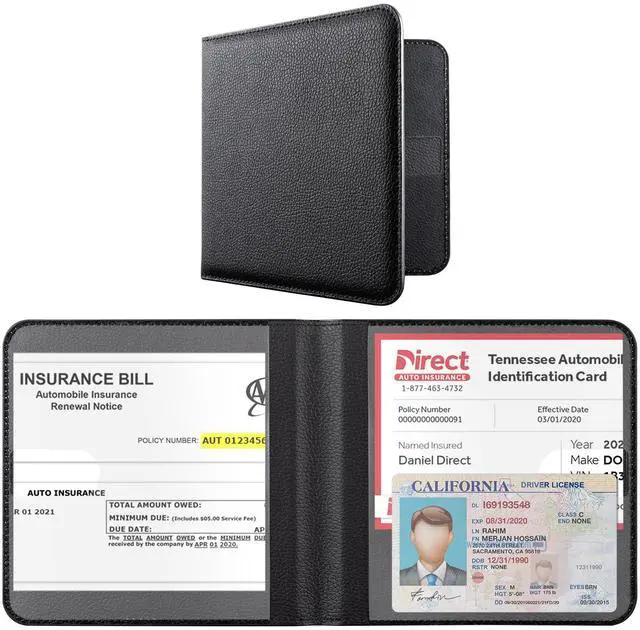 Main image of CoBak Car Registration and Insurance Holder for Men and Women | Small Lightweight Vehicle Glove Box Car Organizer, Auto Truck Compartment Case for Essential Document, Driver License