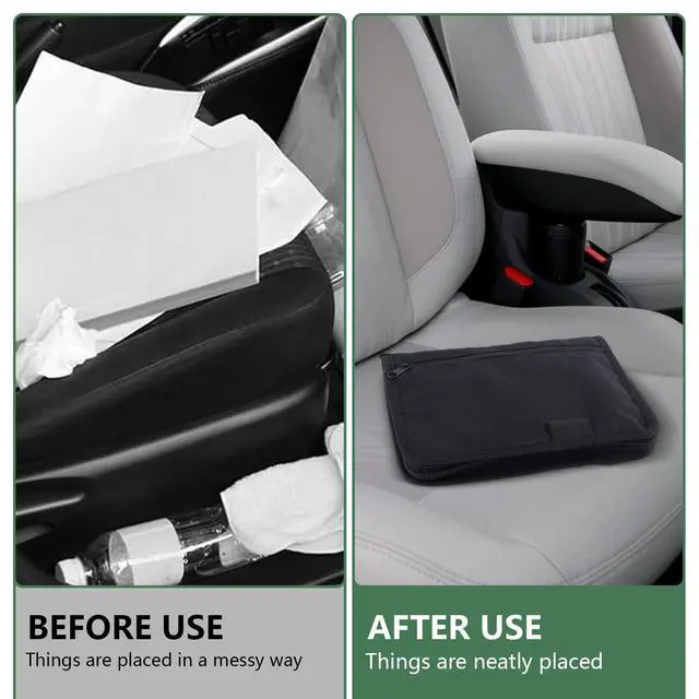 Alt view image 5 of 7 - Car Registration & Insurance Holder, Glove Box Compartment Organizer Bag | Zipped Owner Manual Case with Multi-Pocket,Soft Paperwork Document Storage Sleeve for Car Insurance License Cards