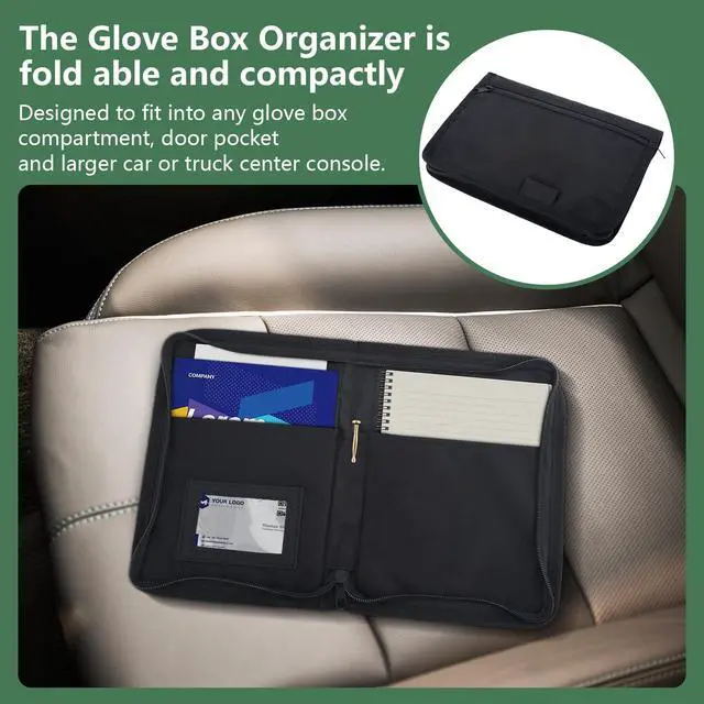 Alt view image 6 of 7 - Car Registration & Insurance Holder, Glove Box Compartment Organizer Bag | Zipped Owner Manual Case with Multi-Pocket,Soft Paperwork Document Storage Sleeve for Car Insurance License Cards