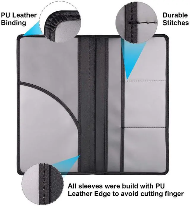 Alt view image 2 of 7 - Cacturism Car Registration and Insurance Holder, Glove Box Organizer, Black | Car Accessories Organizer Women Car Accessories with Magnetic Shut for Cards, Essential Document, Driver License