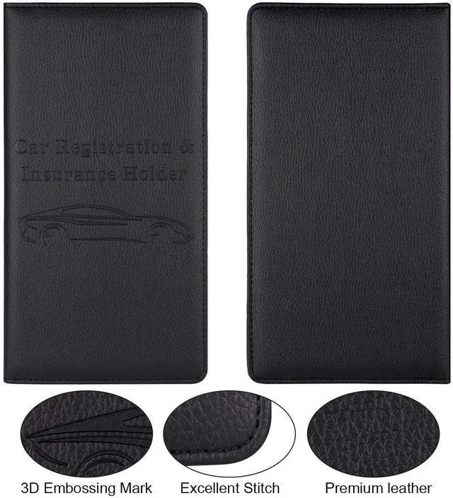 Alt view image 5 of 7 - Cacturism Car Registration and Insurance Holder, Glove Box Organizer, Black | Car Accessories Organizer Women Car Accessories with Magnetic Shut for Cards, Essential Document, Driver License