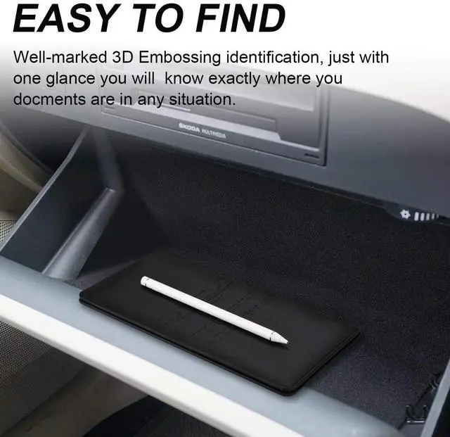 Alt view image 7 of 7 - Cacturism Car Registration and Insurance Holder, Glove Box Organizer, Black | Car Accessories Organizer Women Car Accessories with Magnetic Shut for Cards, Essential Document, Driver License