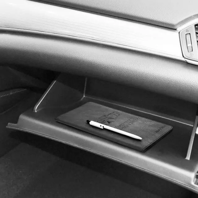 Alt view image 5 of 6 - TILDOSAC Leather Car Registration and Insurance Card Holder, Car Document Holder for Cards License with Magnetic Shut (Black, large)