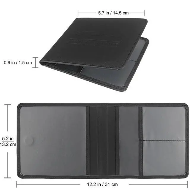 Alt view image 2 of 7 - LumiMokki Car Registration and Insurance Holder, Small Lightweight | Vehicle Glove Box Organizer, Magnetic Closure Car Document Holder, For Insurance, Cards, License, Women & Men, Black