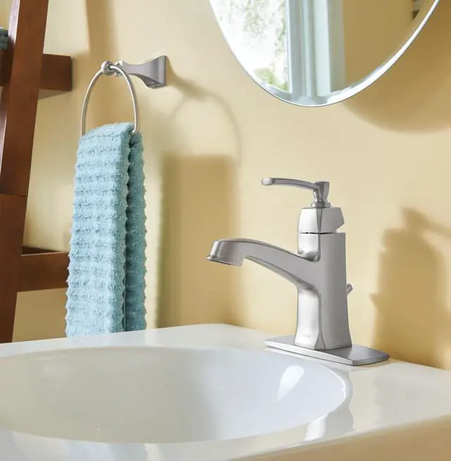 Alt view image 4 of 7 - Moen Retreat Collection Brushed Nickel Bathroom Hand Towel Ring with Wall Mount Hardware, DN8386BN