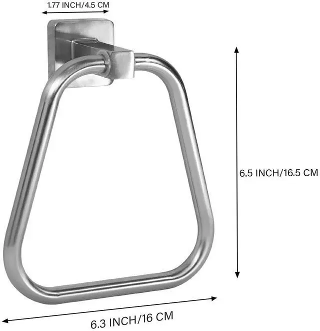 Alt view image 4 of 7 - Towel Holder for Bathroom Wall Towel Ring Stainless Steel Hand Towel Holder Heavy Duty Towel Hanger for Bath, Kitchen (Brushed Nickel)