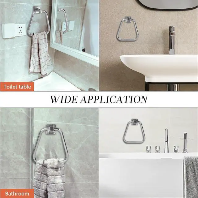 Alt view image 5 of 7 - Towel Holder for Bathroom Wall Towel Ring Stainless Steel Hand Towel Holder Heavy Duty Towel Hanger for Bath, Kitchen (Brushed Nickel)