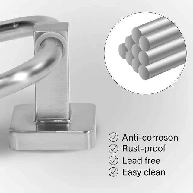 Alt view image 6 of 7 - Towel Holder for Bathroom Wall Towel Ring Stainless Steel Hand Towel Holder Heavy Duty Towel Hanger for Bath, Kitchen (Brushed Nickel)