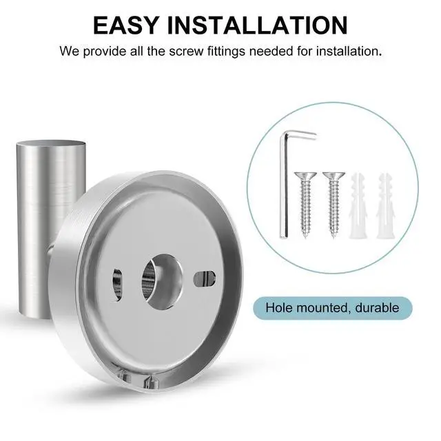 Alt view image 3 of 7 - SetSail Towel Hooks for Bathrooms Screw-in 4 Packs Brushed Nickel Bathroom Towel Hook Wall Mounted Stainless Steel Shower Towel Hooks for Coat Hanging, Drill Hole