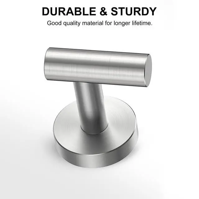 Alt view image 4 of 7 - SetSail Towel Hooks for Bathrooms Screw-in 4 Packs Brushed Nickel Bathroom Towel Hook Wall Mounted Stainless Steel Shower Towel Hooks for Coat Hanging, Drill Hole